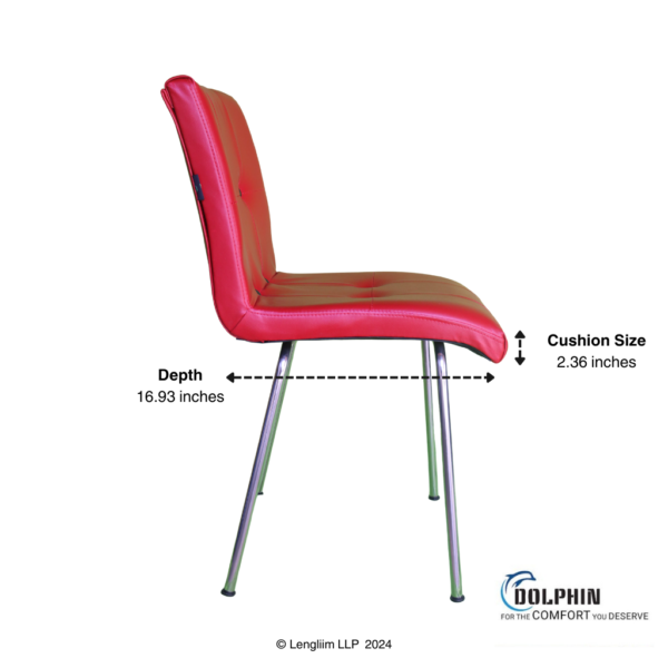 Dolphin DF 144 Dining Chair (Red) Side Dimensions