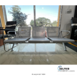 Dolphin DF 177 3 Seater Waiting Chair (Stainless Steel) Front View