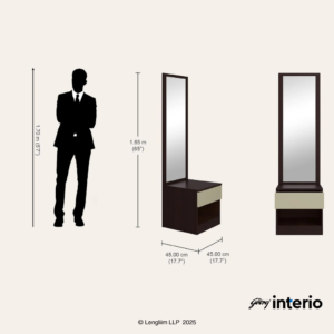 Godrej Interio Genesys Premium Dresser V2 (Dark Walnut) - Image 3