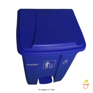 Mango 65 Liters Pedal Dustbin (Blue) Top View