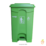 Mango 65 Liters Pedal Dustbin (Green) Front View