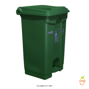 Mango 65 Liters Pedal Dustbin (Green) Front Angle View