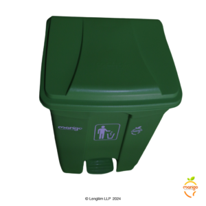 Mango 65 Liters Pedal Dustbin (Green) Top View