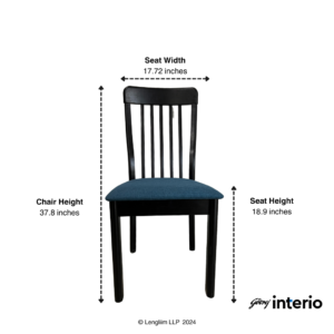 Godrej Interio Allure Dining Chair (Royal Blue) Dimensions Front