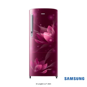 Samsung 183 Liters 2 Star Single Door Fridge (Blooming Saffron Red, RR20C2712R8) Front View