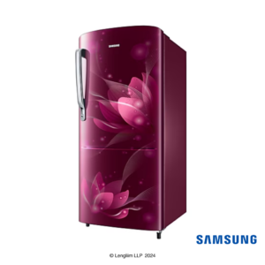 Samsung 183 Liters 2 Star Single Door Fridge (Blooming Saffron Red, RR20C2712R8) Front Angle View