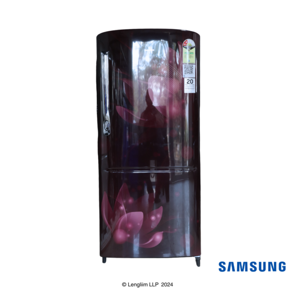 Samsung 183 Liters 2 Star Single Door Fridge (Blooming Saffron Red, RR20C2712R8) Actual Front View