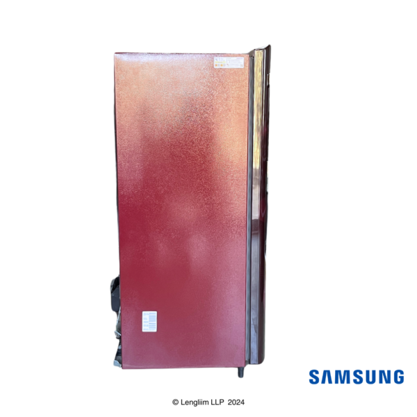 Samsung 183 Liters 2 Star Single Door Fridge (Blooming Saffron Red, RR20C2712R8) Actual Side View