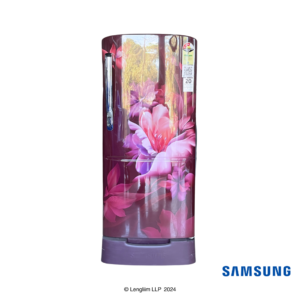 Samsung 183 Liters 3 Star Single Door Fridge with Base Stand Drawer (Midnight Blossom Red, RR20D1823RZ) Front View