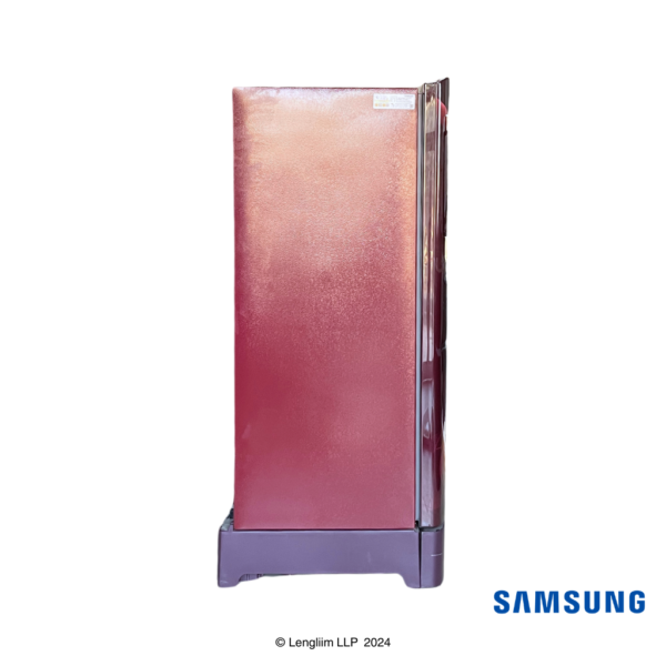 Samsung 183 Liters 3 Star Single Door Fridge with Base Stand Drawer (Midnight Blossom Red, RR20D1823RZ) Side View