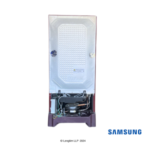 Samsung 183 Liters 3 Star Single Door Fridge with Base Stand Drawer (Midnight Blossom Red, RR20D1823RZ) Back View