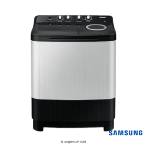 Samsung 7.5 Kg Semi Automatic Washing Machine with Hexa Storm Pulsator (Black, WT75C3200GG) Front View