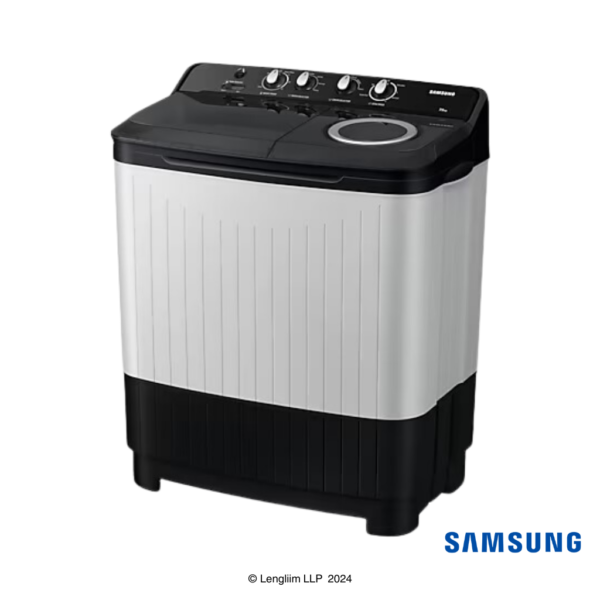 Samsung 7.5 Kg Semi Automatic Washing Machine with Hexa Storm Pulsator (Black, WT75C3200GG) Front Angle View