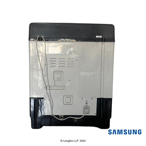 Samsung 7.5 Kg Semi Automatic Washing Machine with Hexa Storm Pulsator (Black, WT75C3200GG) Back Real View