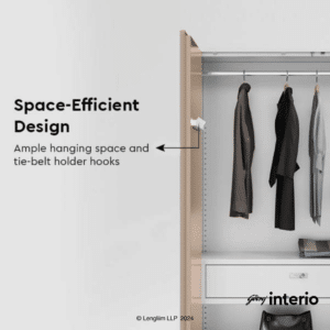 Godrej Interio Auraline Men Basic 2 Door Almirah (Textured Affogato) Space Efficient Design