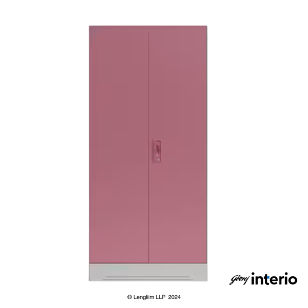 Godrej Interio Slimline 2 Door Almirah (2 Shelves, Dusty Rose) Front View