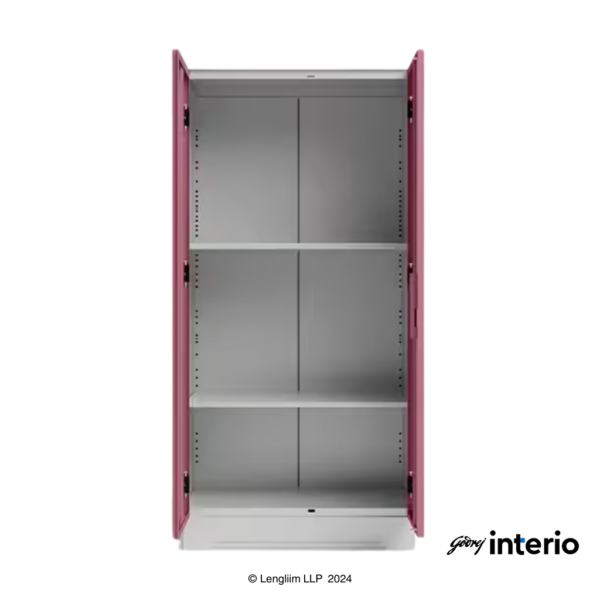 Godrej Interio Slimline 2 Door Almirah (2 Shelves, Dusty Rose) Interior View