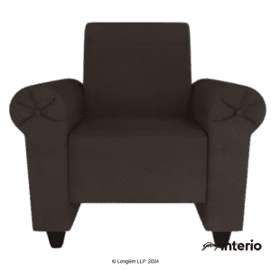 Godrej Interio Supreme Advance 1 Seater Fabric Sofa (Dark Brown) Front View