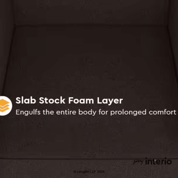 Godrej Interio Supreme Advance 1 Seater Fabric Sofa (Dark Brown) Feature 1