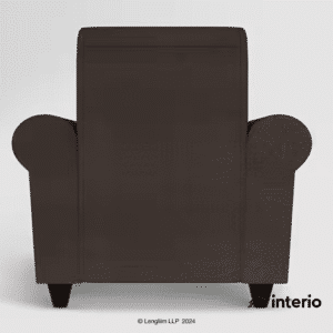 Godrej Interio Supreme Advance 1 Seater Fabric Sofa (Dark Brown) Back View
