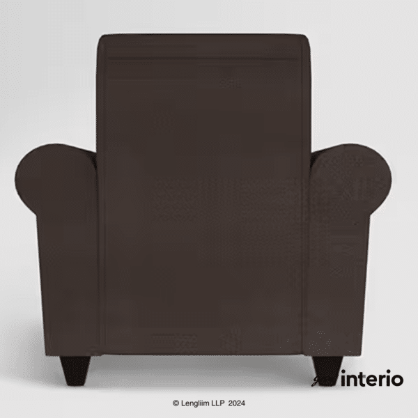 Godrej Interio Supreme Advance 1 Seater Fabric Sofa (Dark Brown) Back View