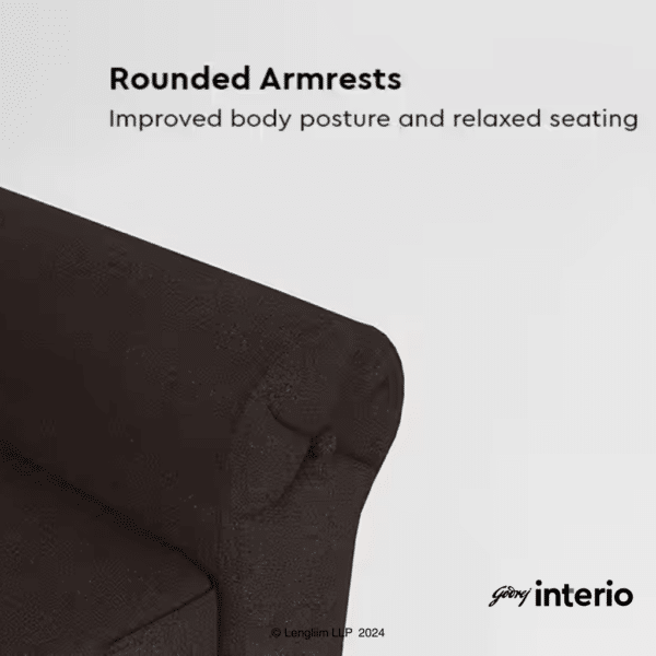 Godrej Interio Supreme Advance 1 Seater Fabric Sofa (Dark Brown) Feature 3