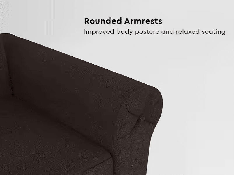 Godrej Interio Supreme Advance 1 Seater Fabric Sofa (Dark Brown) Rounded Armrest Godrej Interio Supreme Advance 1 Seater Fabric Sofa (Dark Brown) Rounded Armrest