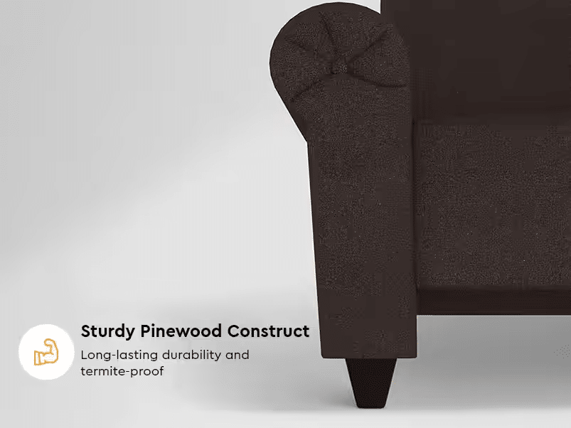 Godrej Interio Supreme Advance 1 Seater Fabric Sofa (Dark Brown) Sturdy Pinewood Structure Godrej Interio Supreme Advance 1 Seater Fabric Sofa (Dark Brown) Sturdy Pinewood Structure