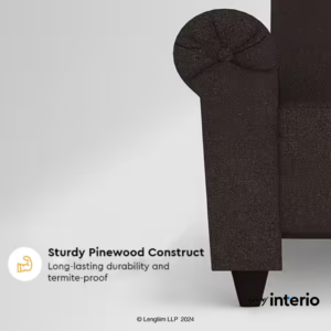 Godrej Interio Supreme Advance 3 Seater Fabric Sofa (Dark Brown) Feature 3