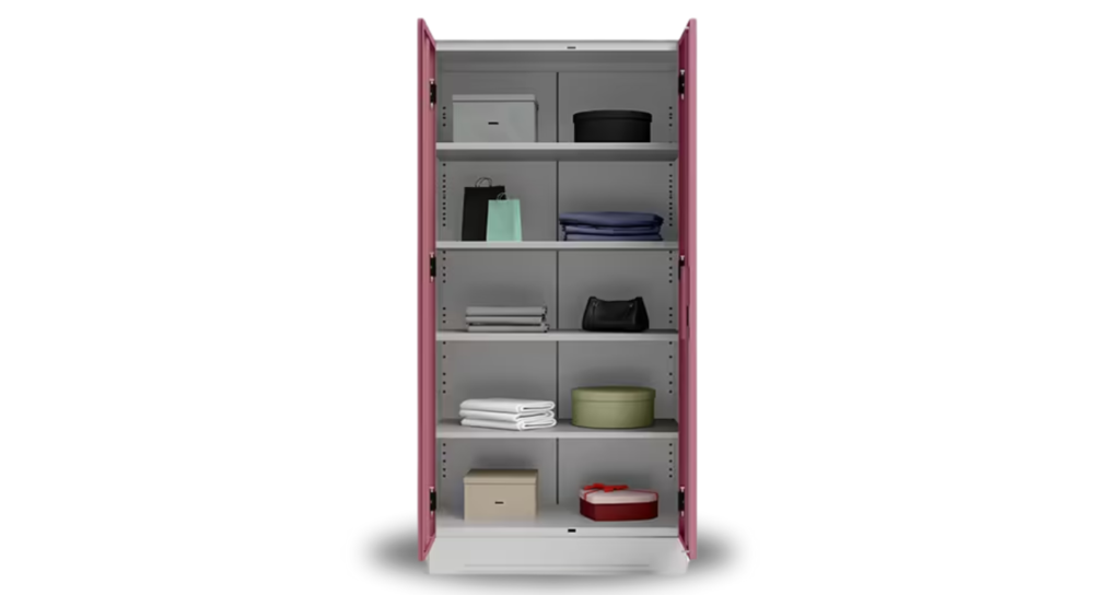 Godrej Interio Slimline 2 Door Almirah (4 Shelves, Dusty Rose) Adjustable Shelves