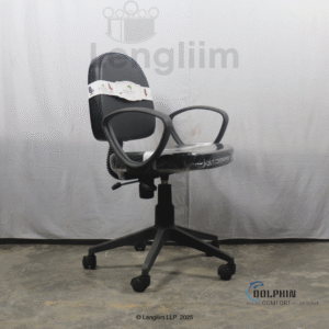 Dolphin DF 114 Budget Office Chair (Leatherite, Black) Front Angle Image