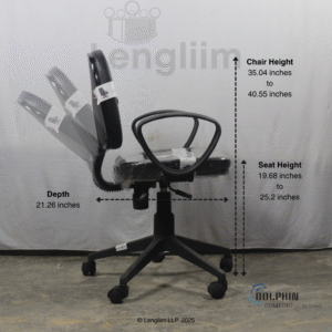 Dolphin DF 114 Budget Office Chair (Leatherite, Black) Dimensions 2