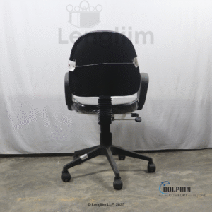 Dolphin DF 114 Budget Office Chair (Leatherite, Black) Back View