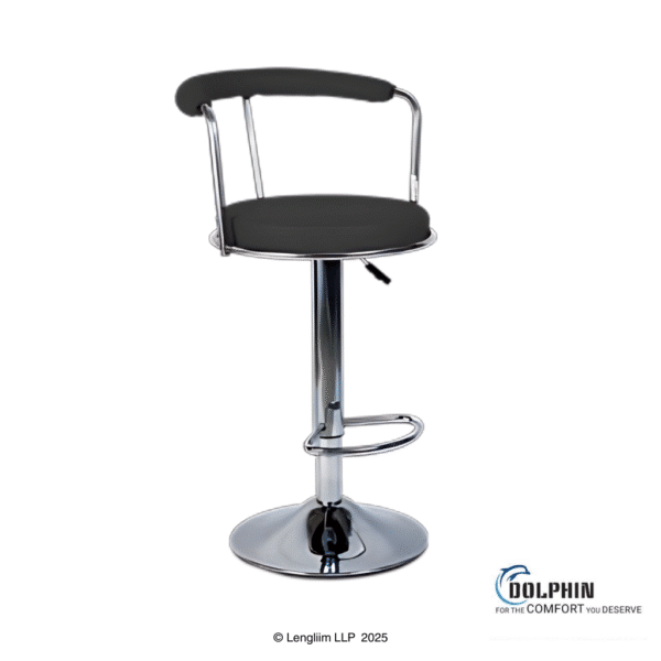 Dolphin DF 155 High Stool Chair (Black) Company Image