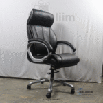 Dolphin DF 33 Premium Executive Office Chair (Leatherite, Black) Front Angle View