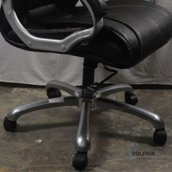 Dolphin DF 33 Premium Executive Office Chair (Leatherite, Black) Base Stand View