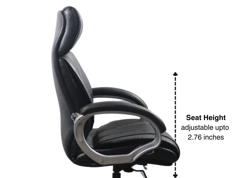 Dolphin DF 33 Premium Executive Office Chair (Leatherite, Black) DLPHIN-33 Height Adjustable