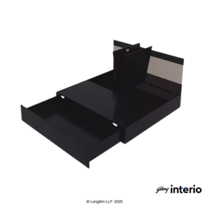 Godrej Interio Apex Nx King Size Engineered Wood Bed with Pull-Out Storage Front Angle View with Drawers Open
