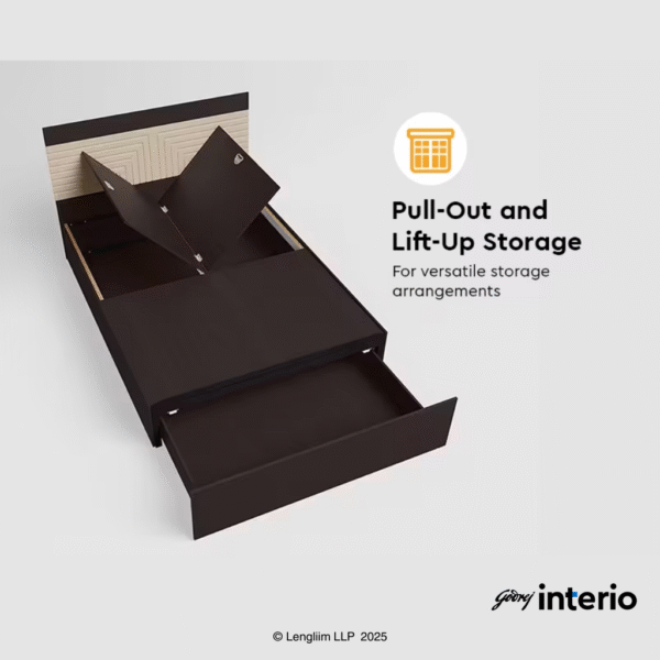 Godrej Interio Apex Nx King Size Engineered Wood Bed with Pull-Out Storage Features1