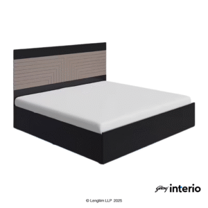 Godrej Interio Apex Nx King Size Engineered Wood Bed with Pull-Out Storage Front Angle View