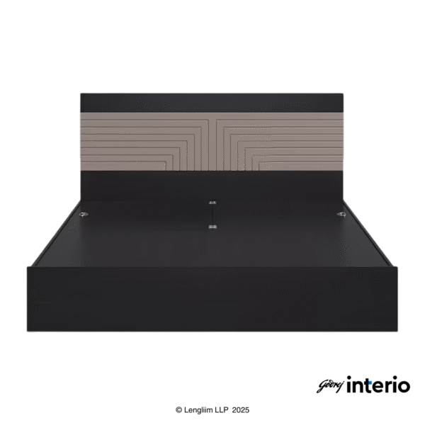 Godrej Interio Apex Nx King Size Engineered Wood Bed with Pull-Out Storage Front View