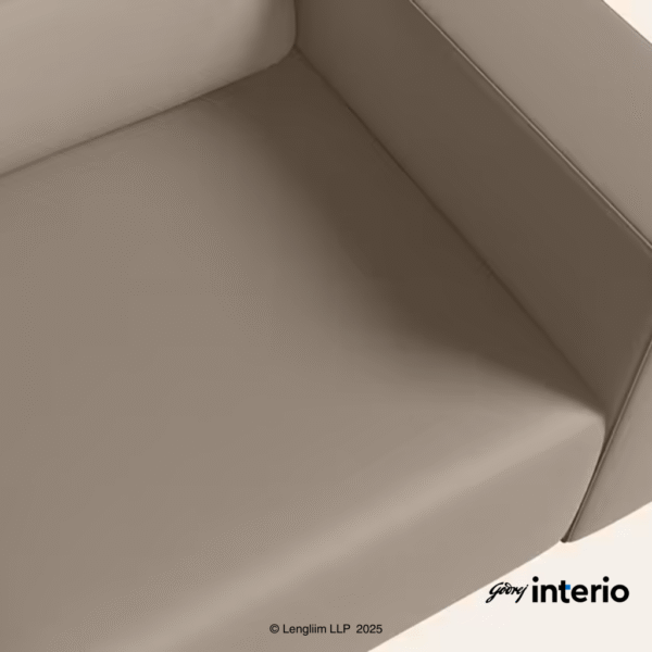 Godrej Interio Vespera 1 Seater Sofa (Synthetic Leather, Black Peanut) Seat View