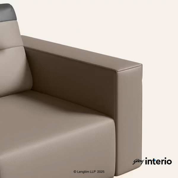 Godrej Interio Vespera 1 Seater Sofa (Synthetic Leather, Black Peanut) Arm Rest View