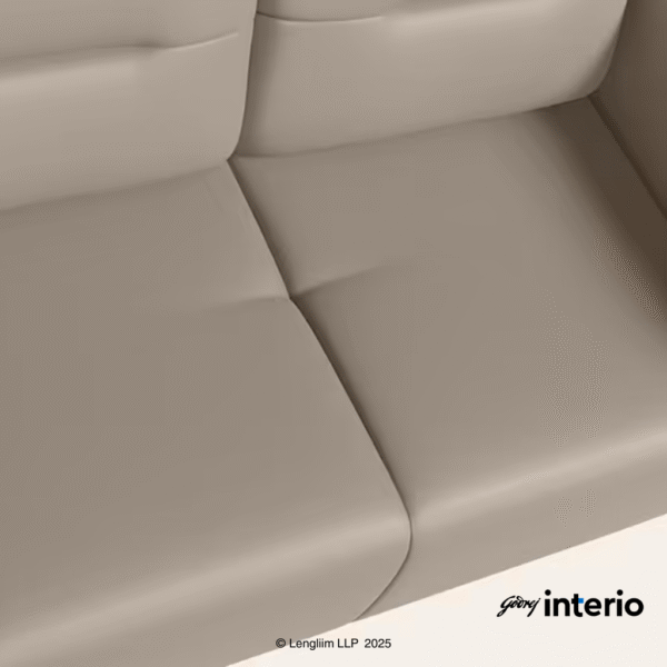 Godrej Interio Vespera 2 Seater Sofa (Synthetic Leather, Black Peanut) Seat View