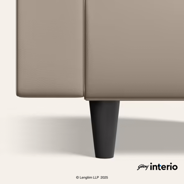 Godrej Interio Vespera 2 Seater Sofa (Synthetic Leather, Black Peanut) Leg Stand View