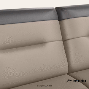 Godrej Interio Vespera 2 Seater Sofa (Synthetic Leather, Black Peanut) Back Rest View