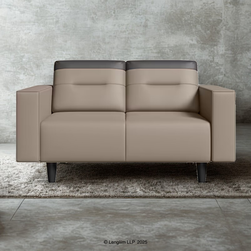 Godrej Interio Vespera 2 Seater Sofa (Synthetic Leather, Black