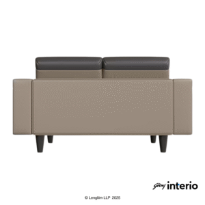 Godrej Interio Vespera 2 Seater Sofa (Synthetic Leather, Black Peanut) Back View