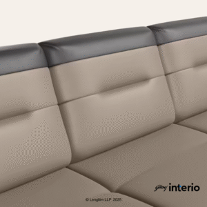 Godrej Interio Vespera 3 Seater Sofa (Synthetic Leather, Black Peanut) Back Rest View