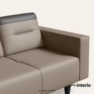 Godrej Interio Vespera 3 Seater Sofa (Synthetic Leather, Black Peanut) Arm Rest View